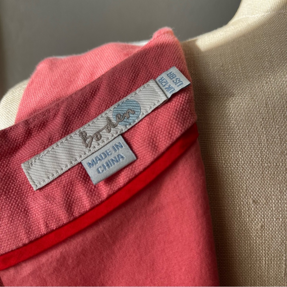 Boden• Sweetheart Colorblock Bow•Cotton & Linen Sheath Dress• Sz 8 - Picture 9 of 17